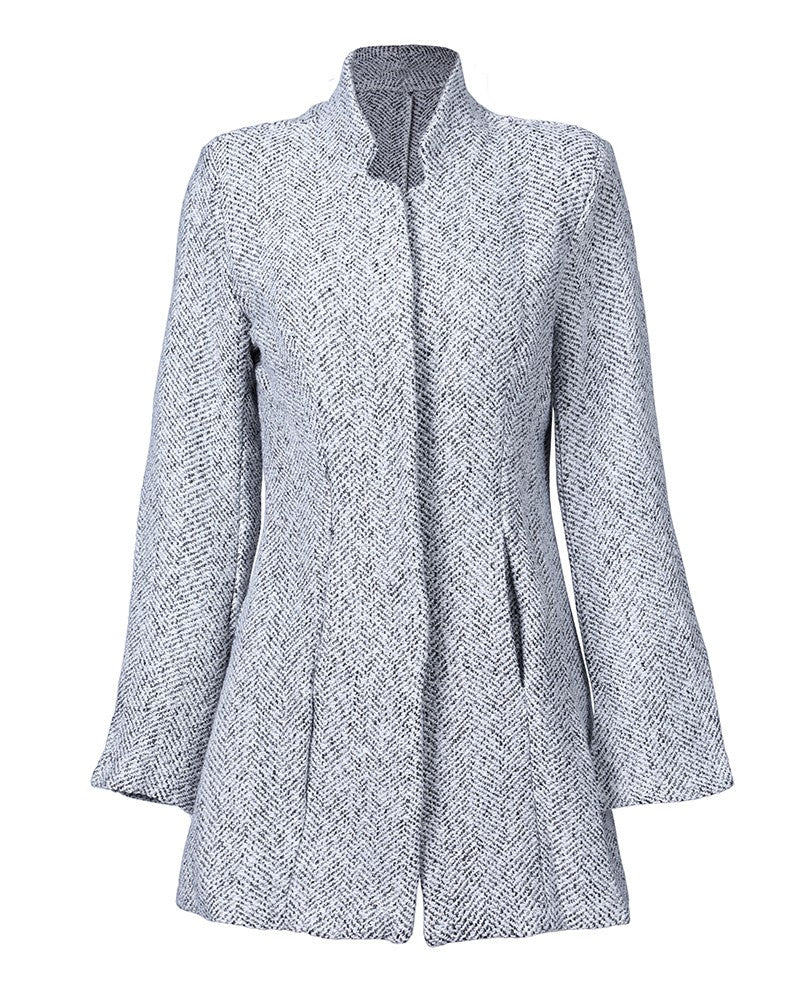 Women's Fashion Pocket Design Long Sleve Casual Coat