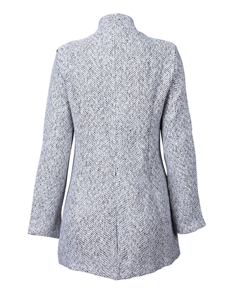 Women's Fashion Pocket Design Long Sleve Casual Coat