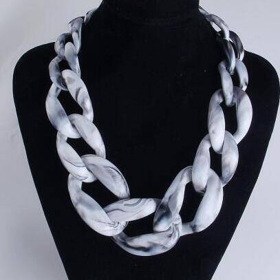 Bohemian Big Chunky Chain Link Necklace - Charlotte-dress
