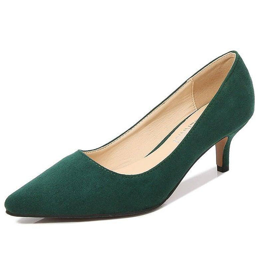 👠Women's Leather 2.25 Inch High Heel Pumps Girl Stiletto