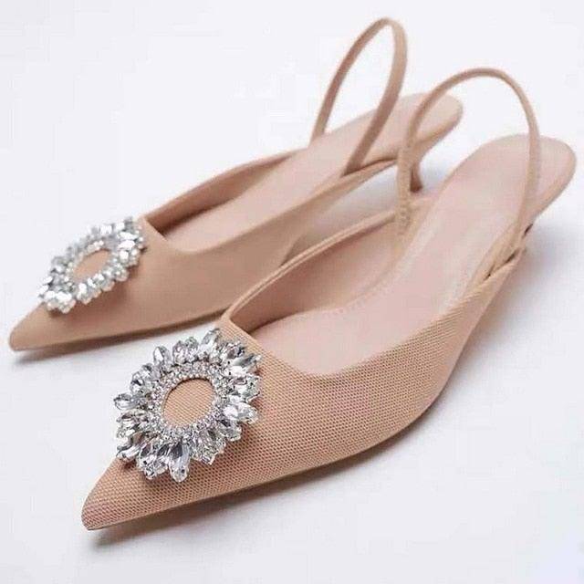 Women's Crystal Diamond Pumps For Wedding - Charlotte-dress