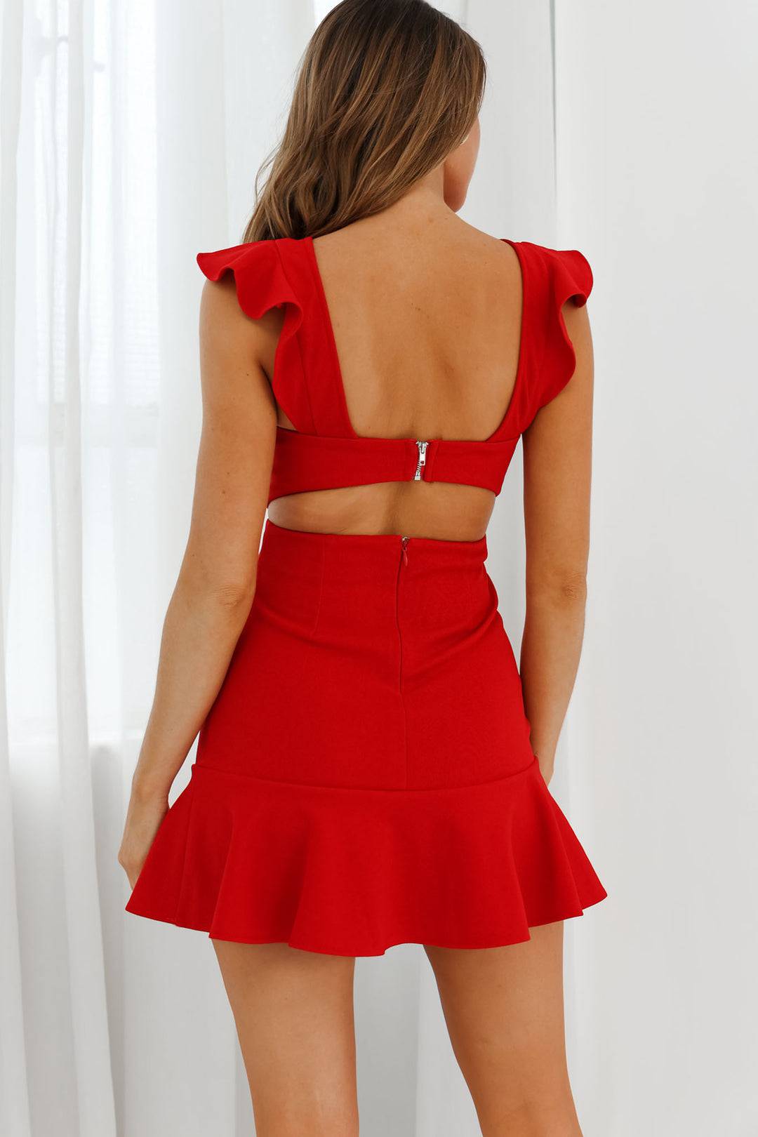 Charlotte Jackie Wide Ruffle Hem Pinafore Dress Graduation Dress