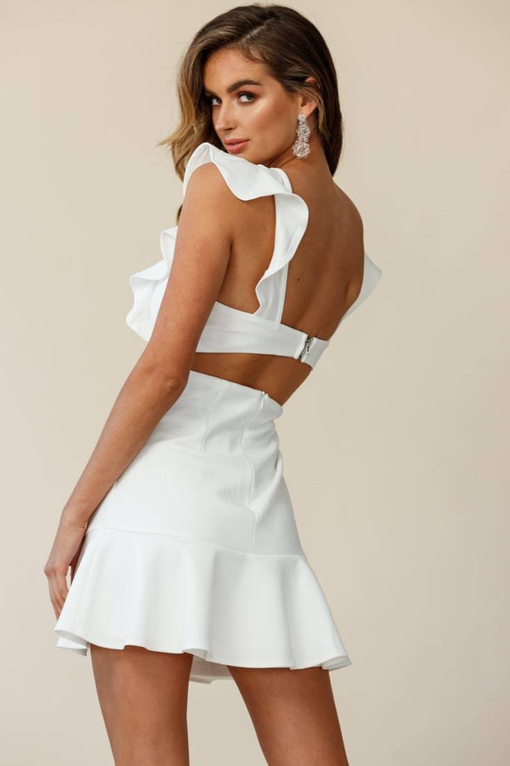 Charlotte Jackie Wide Ruffle Hem Pinafore Dress Graduation Dress