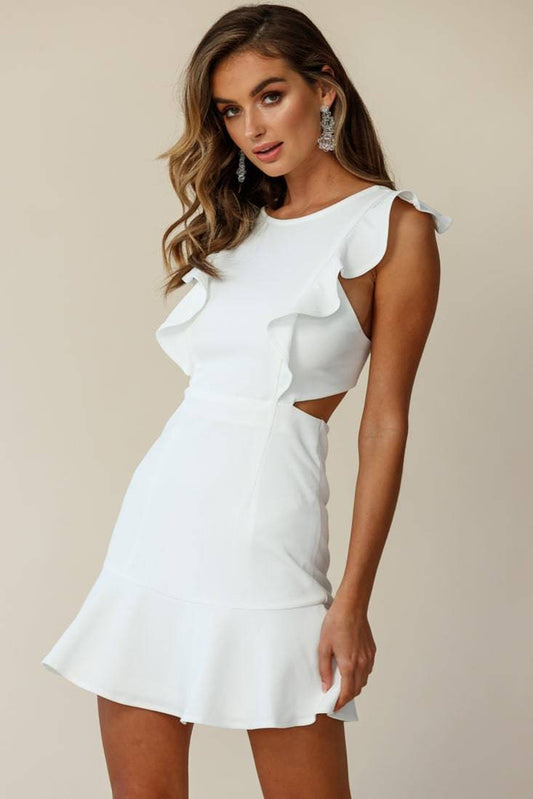 Charlotte Jackie Wide Ruffle Hem Pinafore Dress Graduation Dress