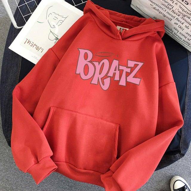 Unisex Bratz Letter Print Hoodie Autumn Sweatshirt
