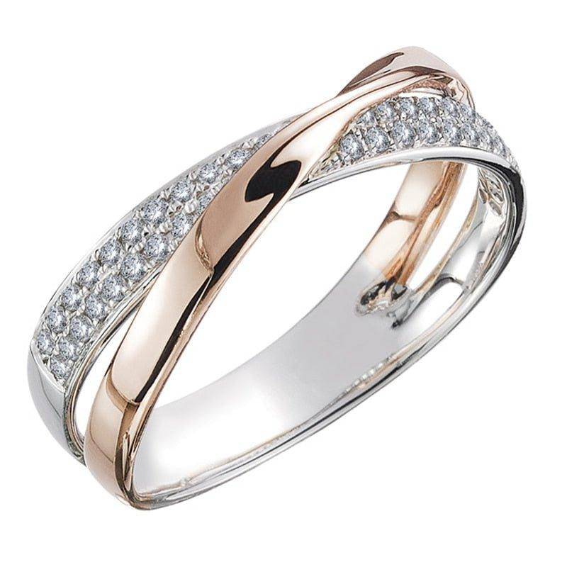 Double Ring Set with Diamond