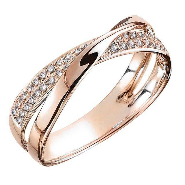 Double Ring Set with Diamond