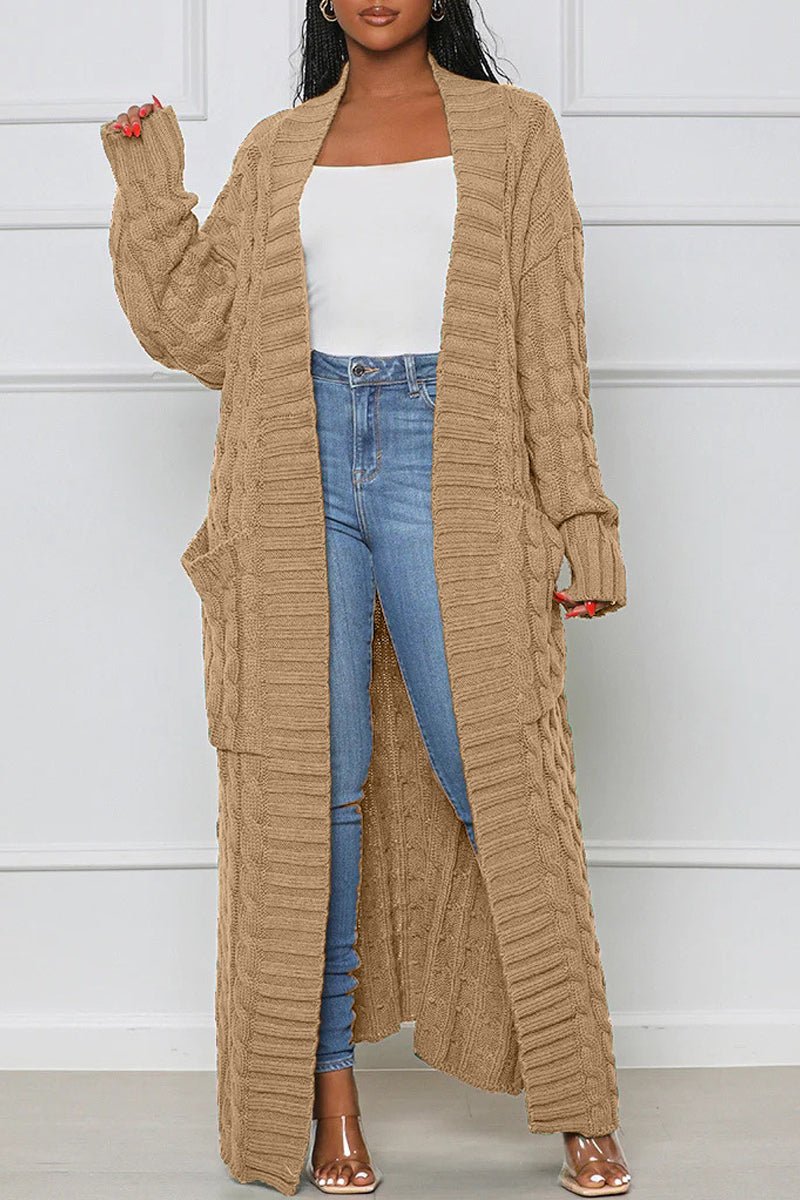 Women's Stylish Solid Color Knitted Sweater Coat
