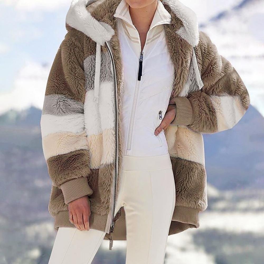 Women's Stylish Plush Faux Fur Coat Oversized Fit