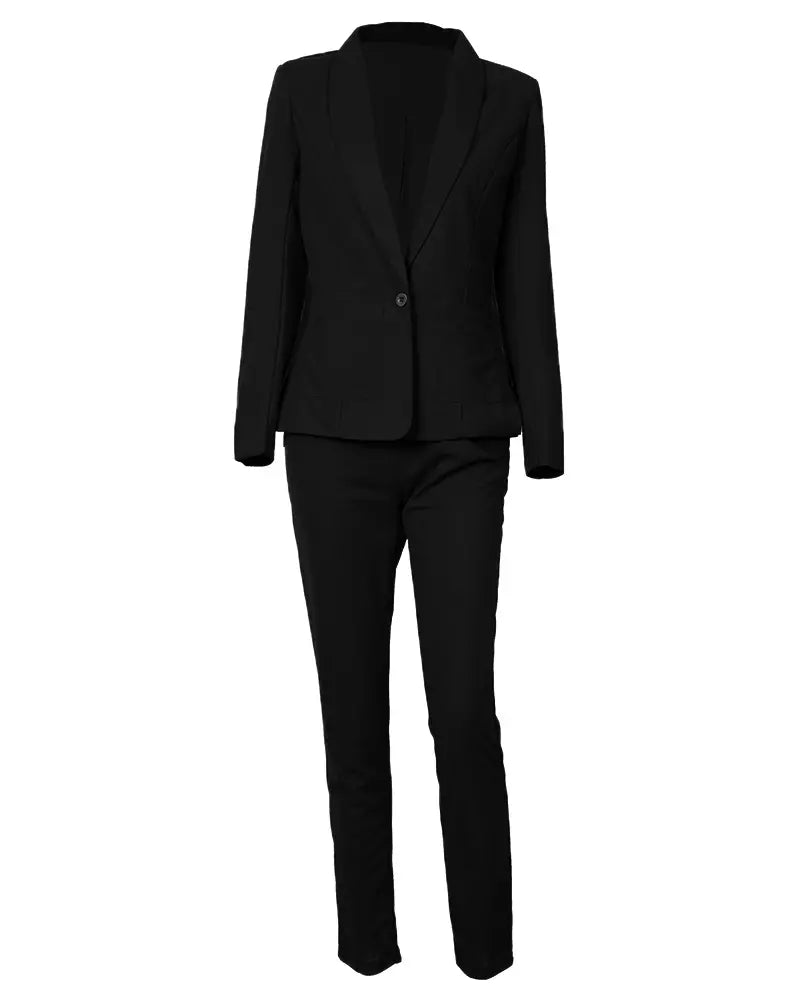 Lapel Neck Blazer Coat & Drawstring Pants Set