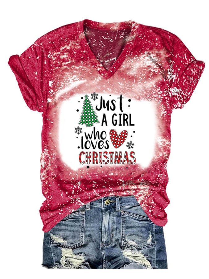 Christmas Fashion Tie Dye Print Short Sleeve T-Shirt