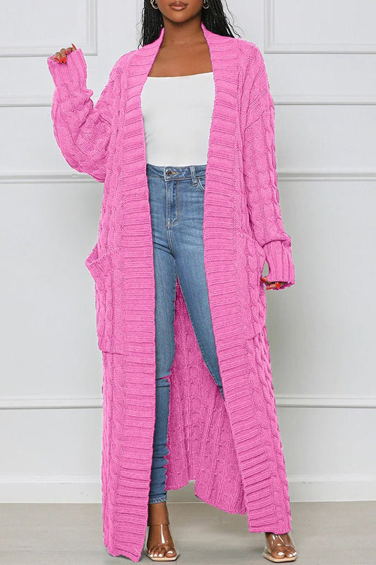 Women's Stylish Solid Color Knitted Sweater Coat